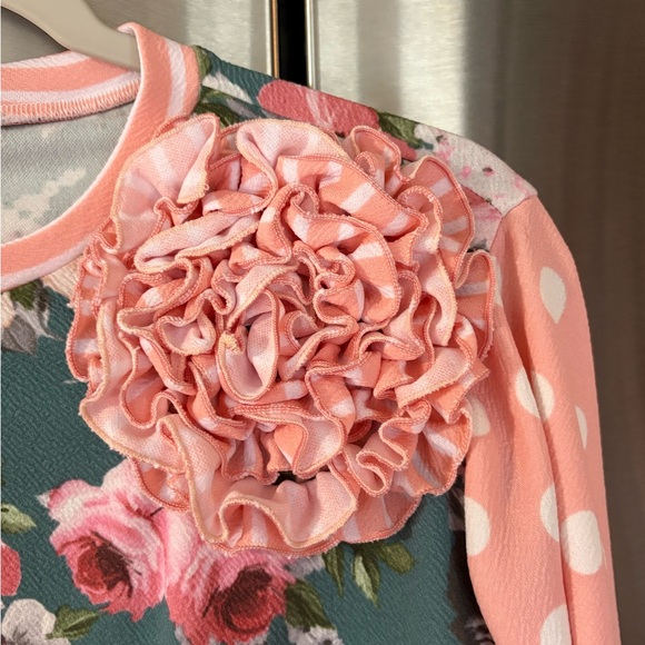 Floral and Polka Dot Women’s high low dressy top - Picture 2 of 8